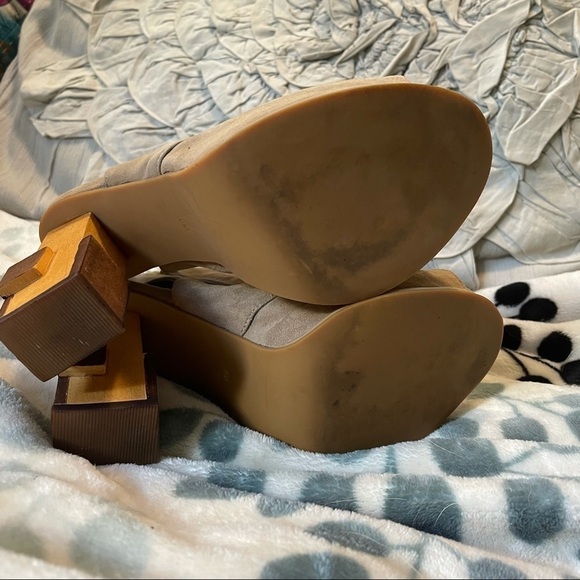 Jeffrey Campbell Tie Up Suede Heels with wooden block heel 6 - Picture 6 of 8